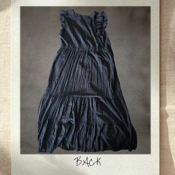 Sonoma Black Button Front Midi Dress | Size 2X - Picture 2 of 4